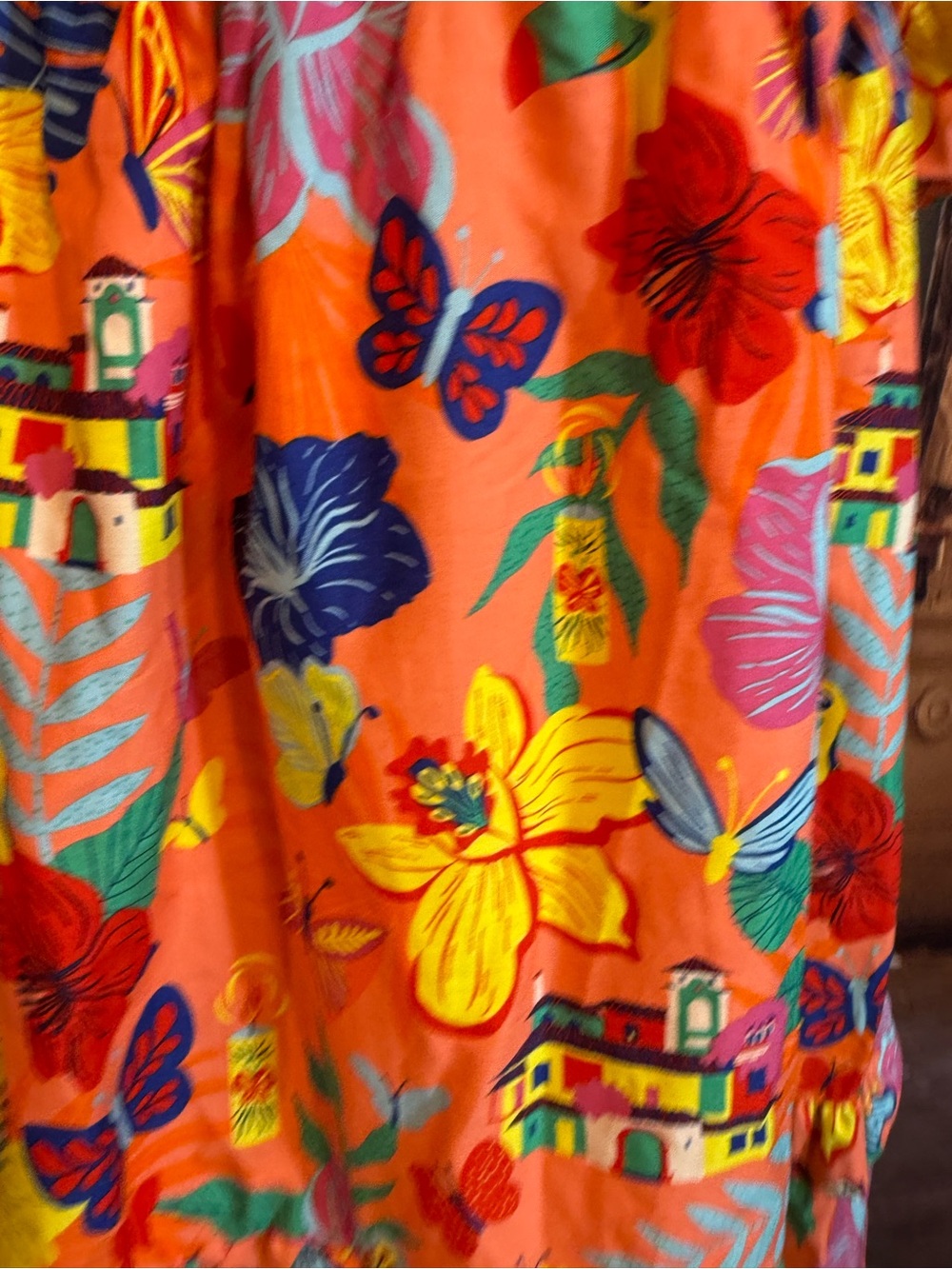 Disney Encanto Midi Dress NWT 2X Casa Mirabel Smocked Vibrant Beautiful - Picture 5 of 16